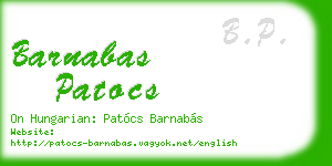barnabas patocs business card