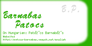 barnabas patocs business card